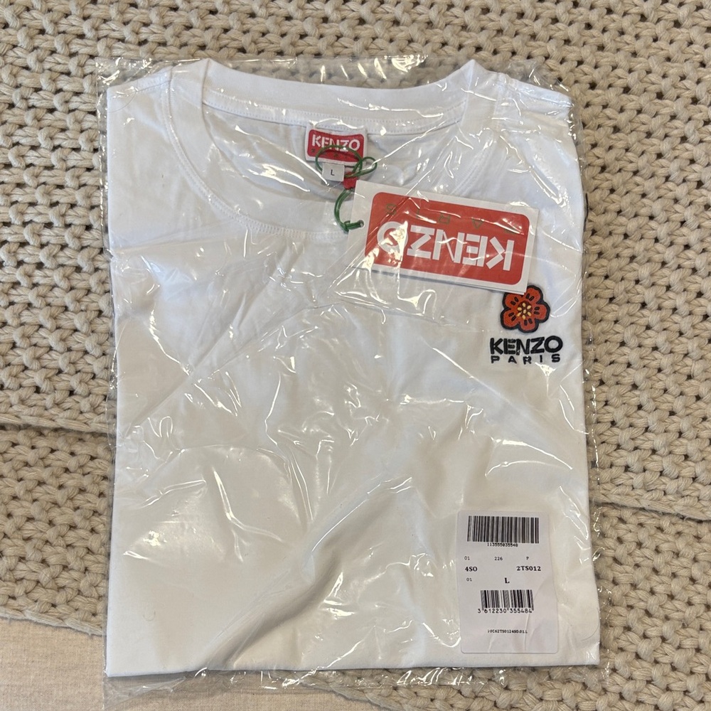 Kenzo White Tee with Embroidered Logo